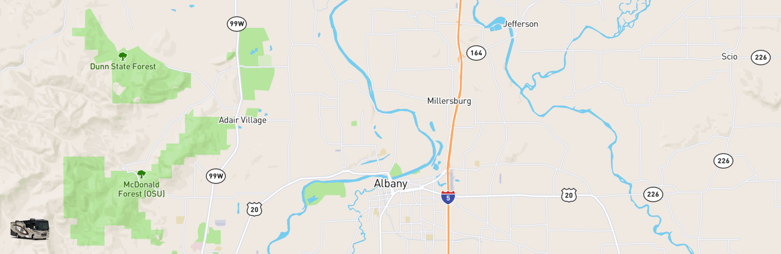 Class A RV Rentals Map Albany, OR