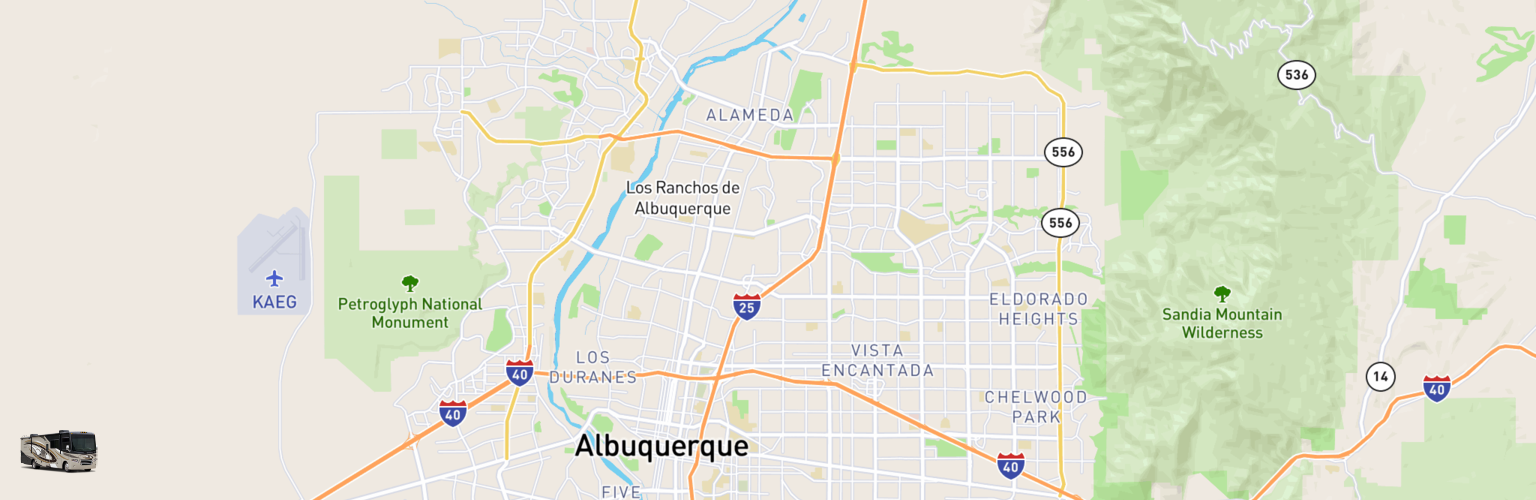 Class A RV Rentals Map Albuquerque, NM
