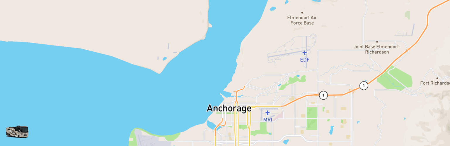 Class A RV Rentals Map Anchorage, AK
