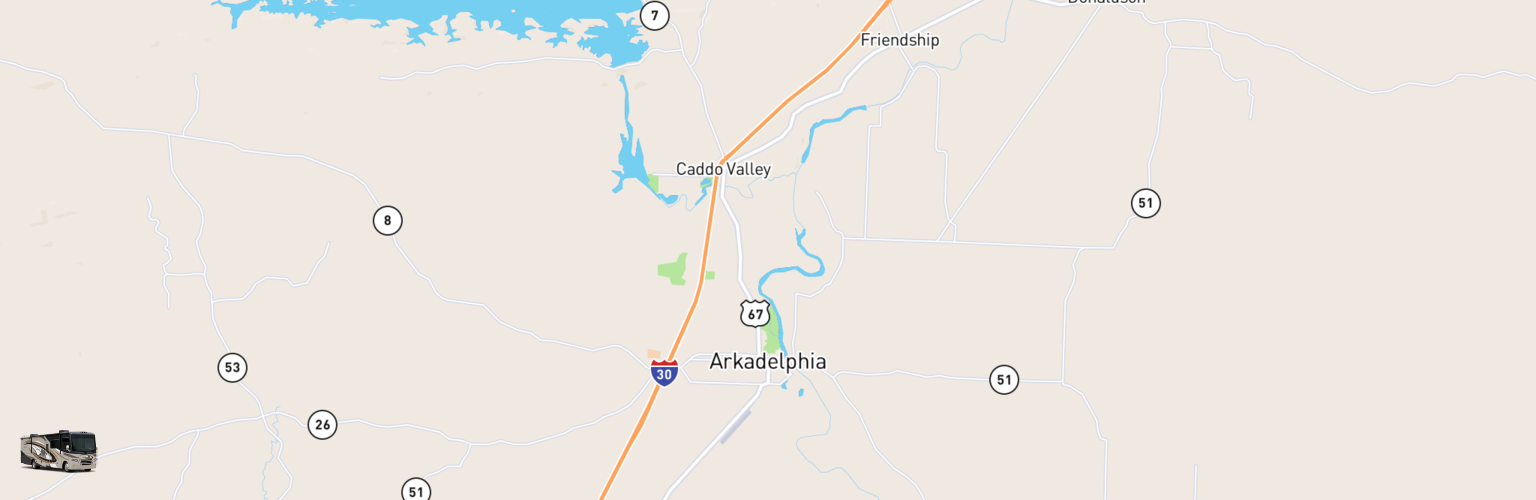 Class A RV Rentals Map Arkadelphia, AR