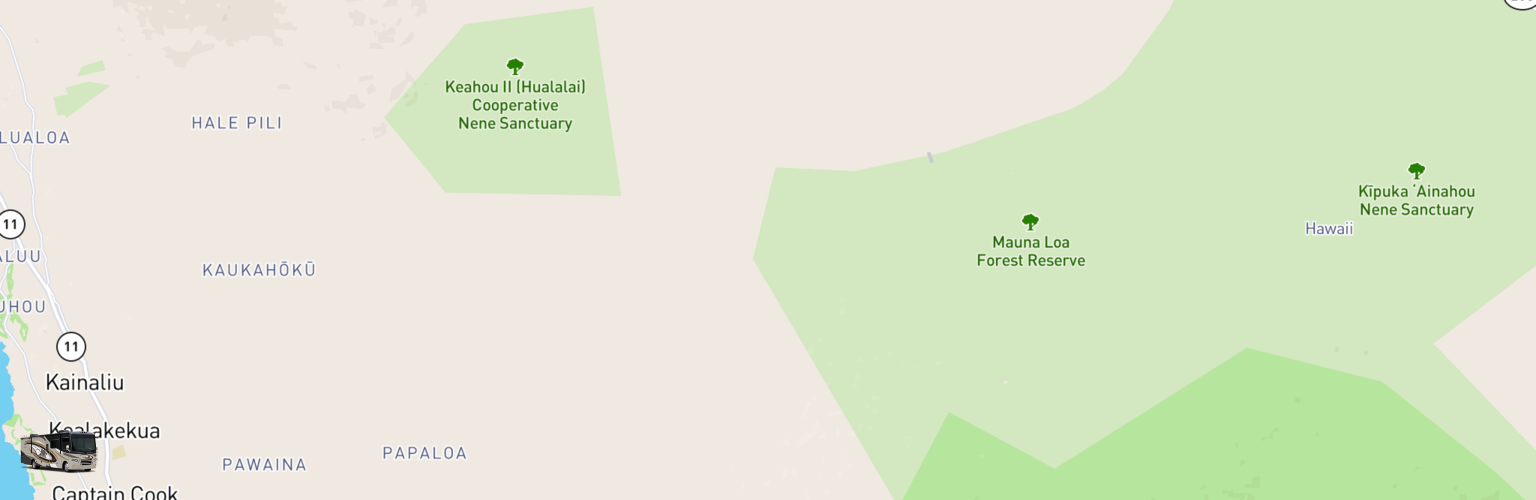 Class A RV Rentals Map Big Island, HI