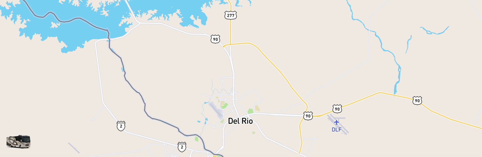 Class A RV Rentals Map Del Rio, TX