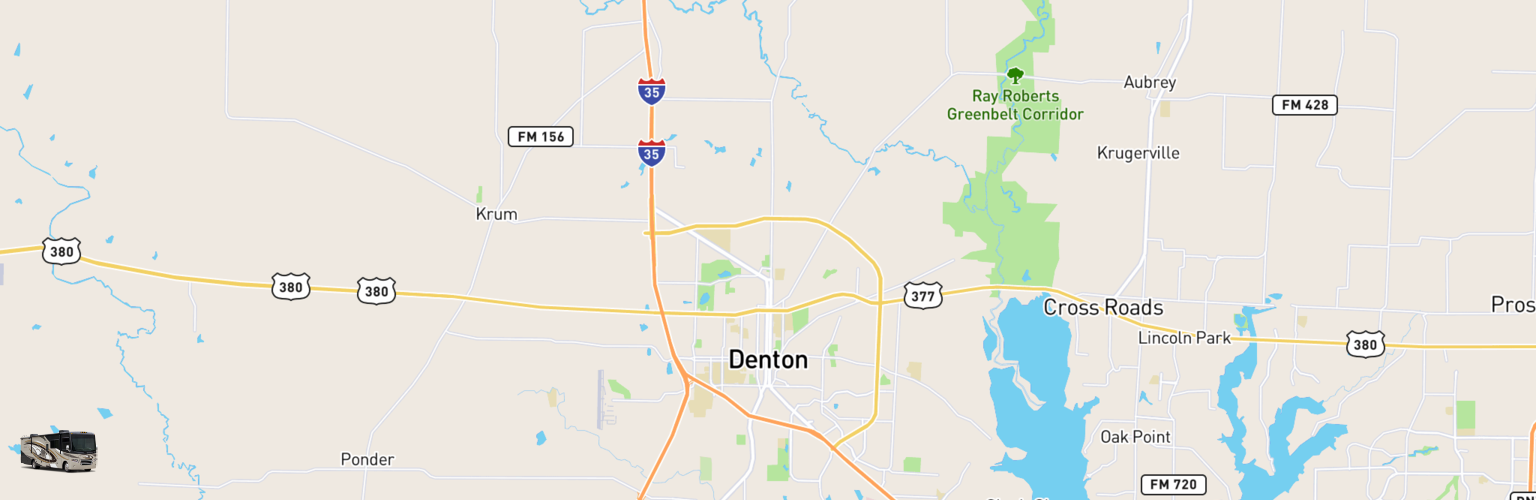 Class A RV Rentals Map Denton, TX