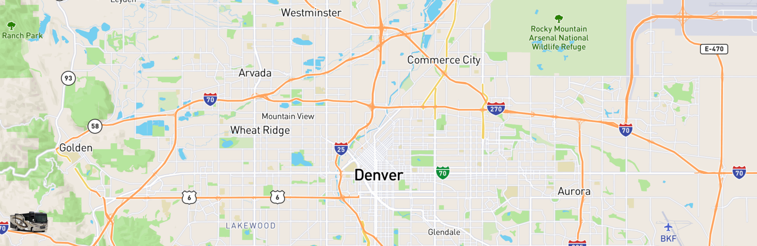 Class A RV Rentals Map Denver, CO