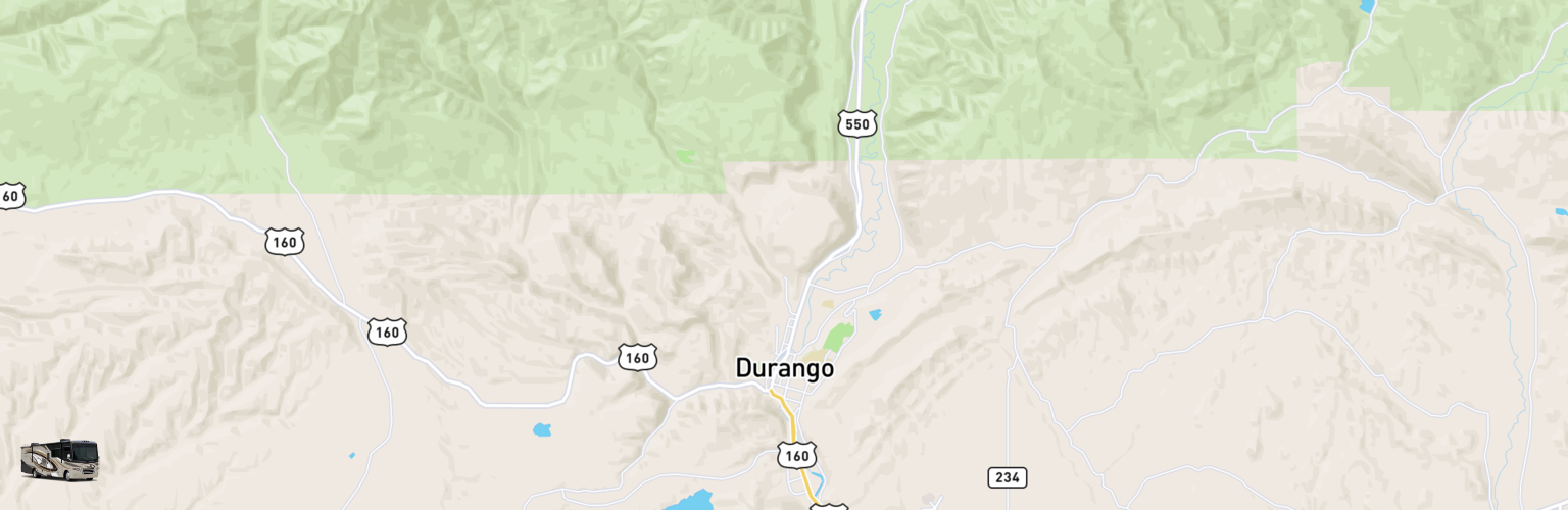 Class A RV Rentals Map Durango, CO