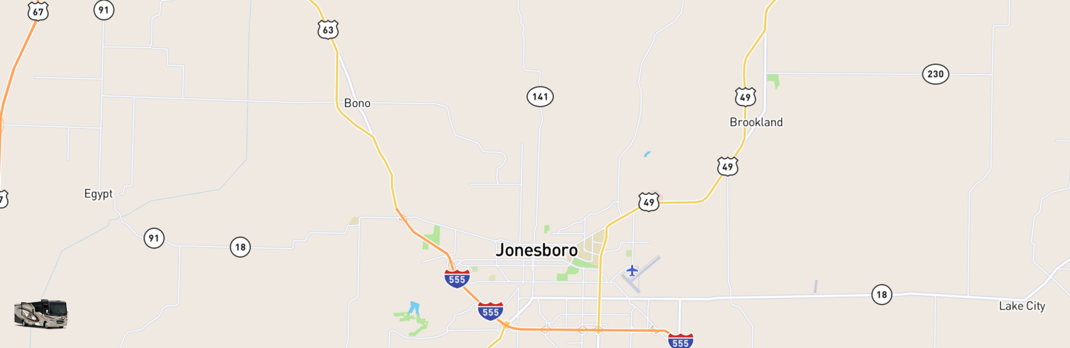 Class A RV Rentals Map Jonesboro, AR