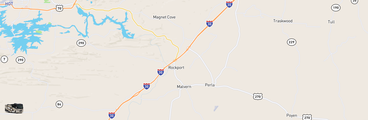 Class A RV Rentals Map Malvern, AR