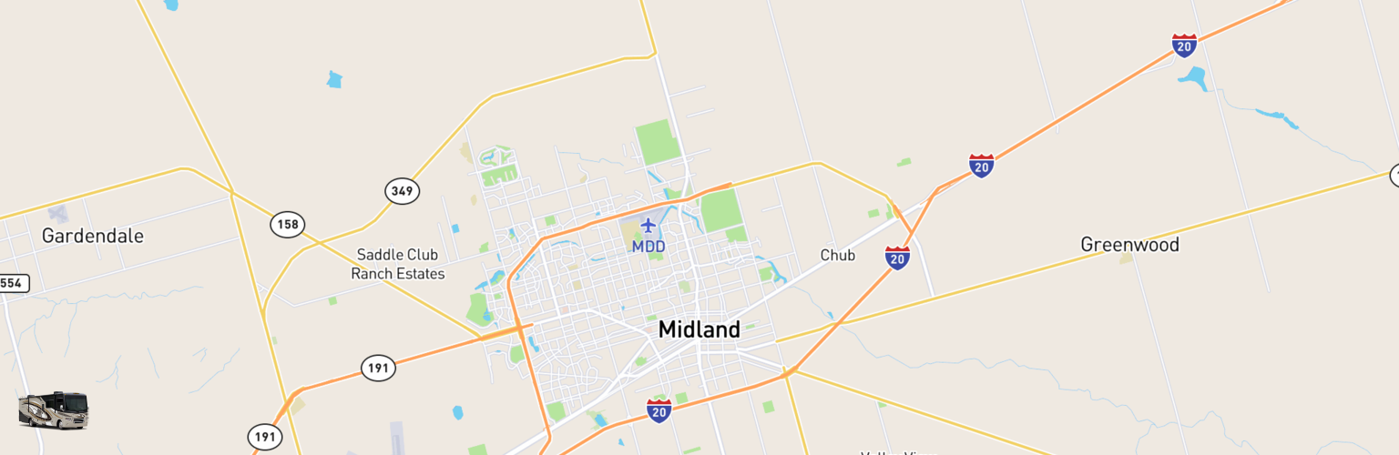 Class A RV Rentals Map Midland, TX