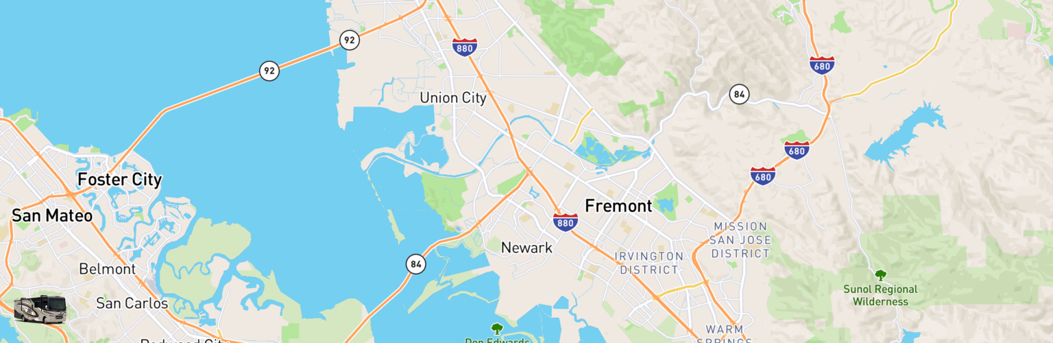 Class A RV Rentals Map Newark, CA