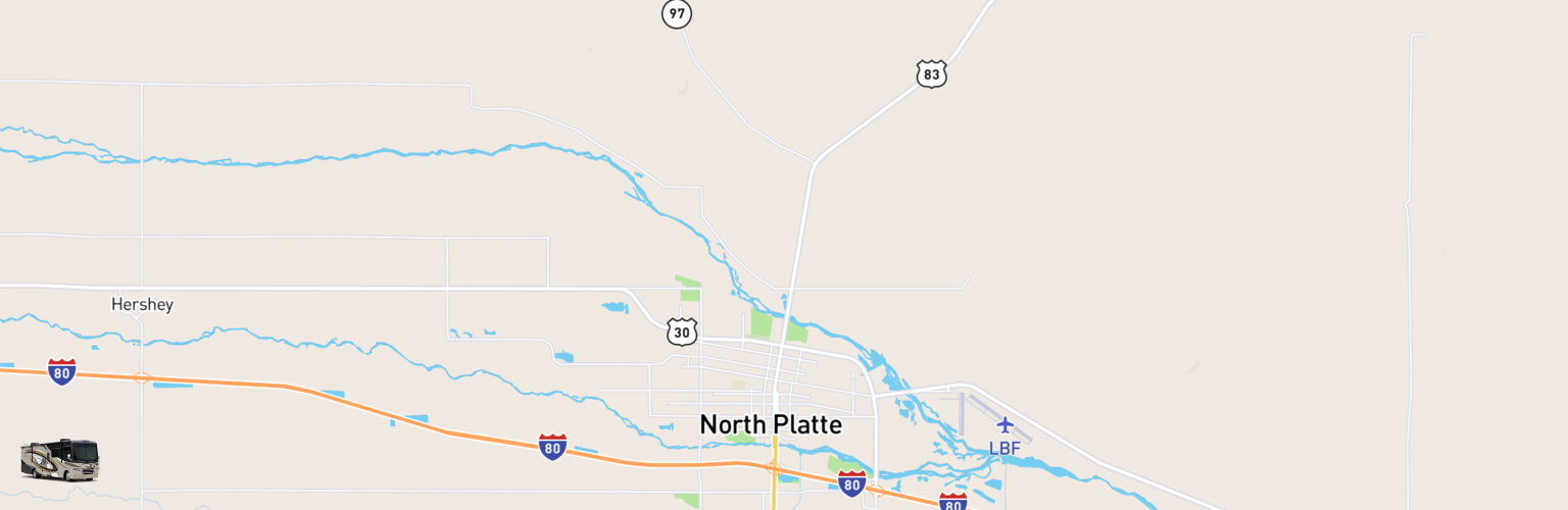 Class A RV Rentals Map North Platte, NE