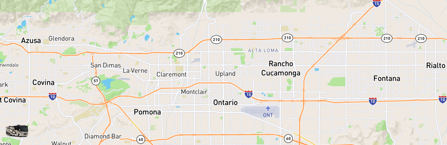 Class A RV Rentals Map Ontario, CA