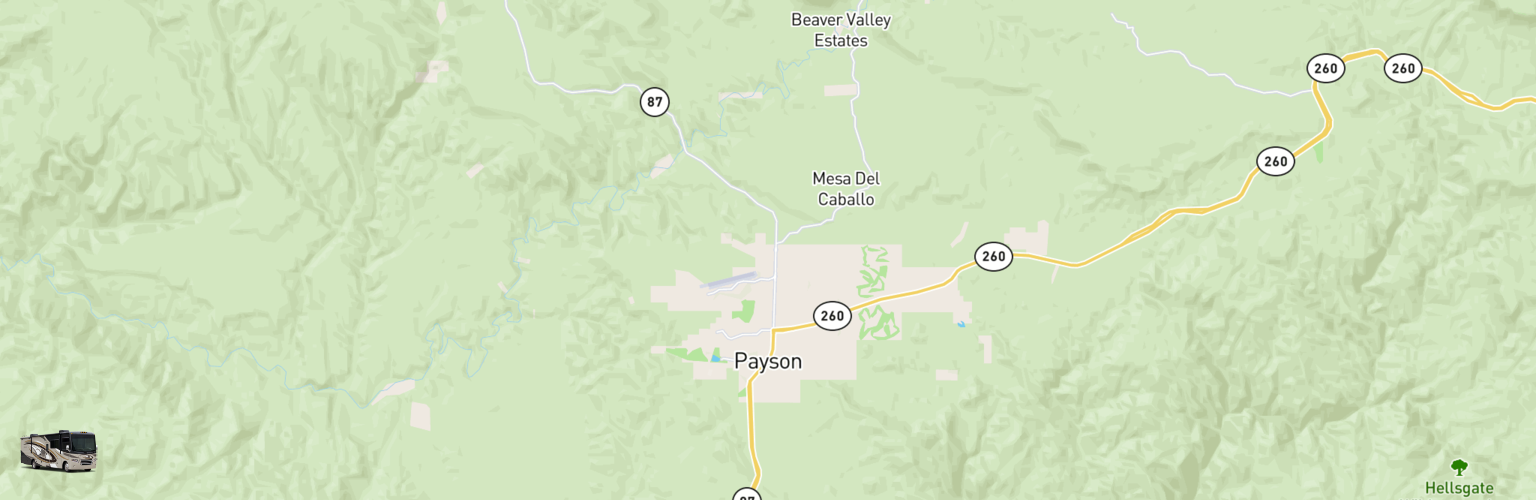 Class A RV Rentals Map Payson, AZ