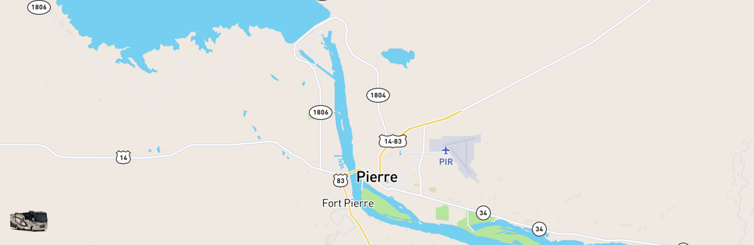 Class A RV Rentals Map Pierre, SD