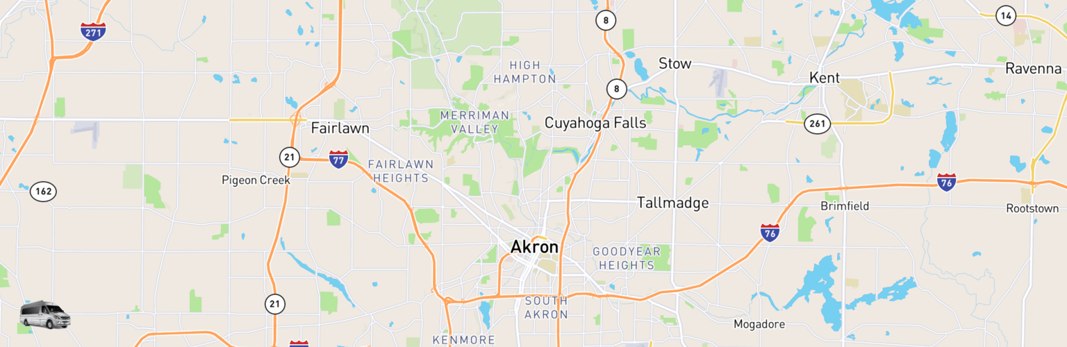 Class B RV Rentals Map Akron, OH