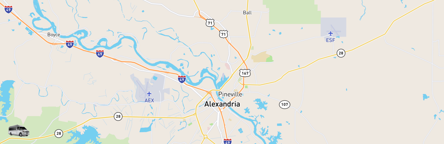 Class B RV Rentals Map Alexandria, LA
