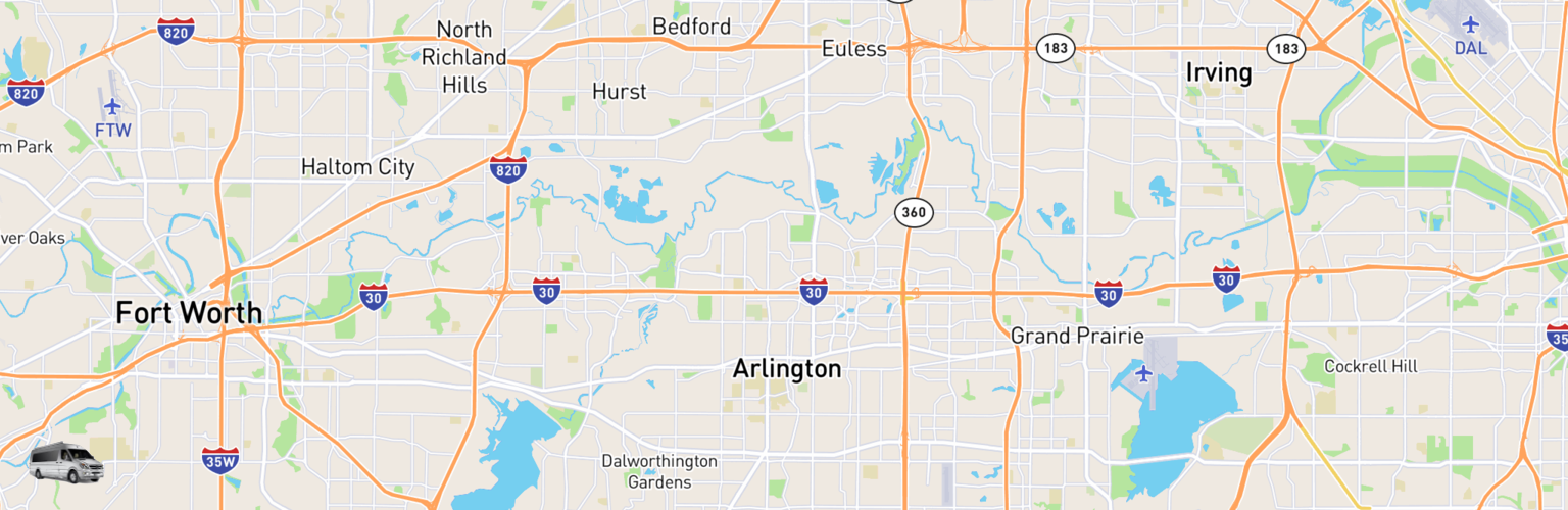 Class B RV Rentals Map Arlington, TX