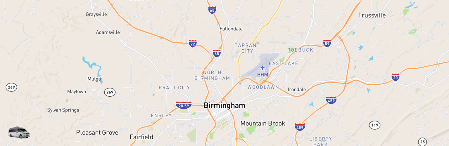 Class B RV Rentals Map Birmingham, AL