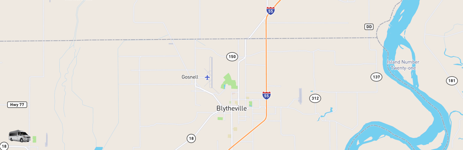 Class B RV Rentals Map Blytheville, AR
