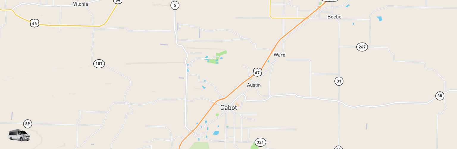 Class B RV Rentals Map Cabot, AR