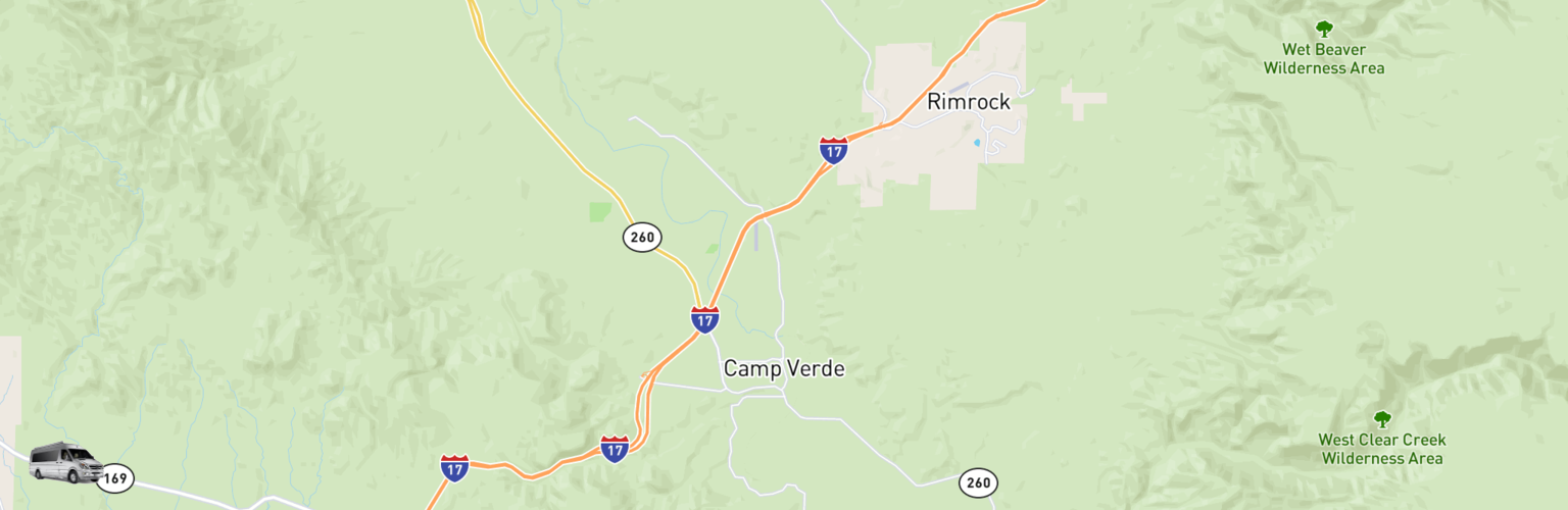 Class B RV Rentals Map Camp Verde, AZ