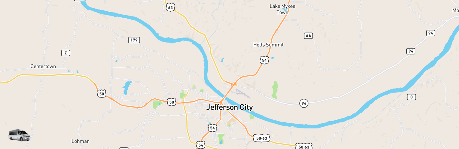 Class B RV Rentals Map Columbia Jefferson City, MO