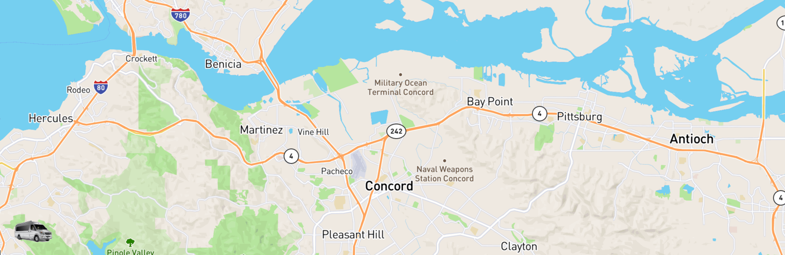 Class B RV Rentals Map Concord, CA
