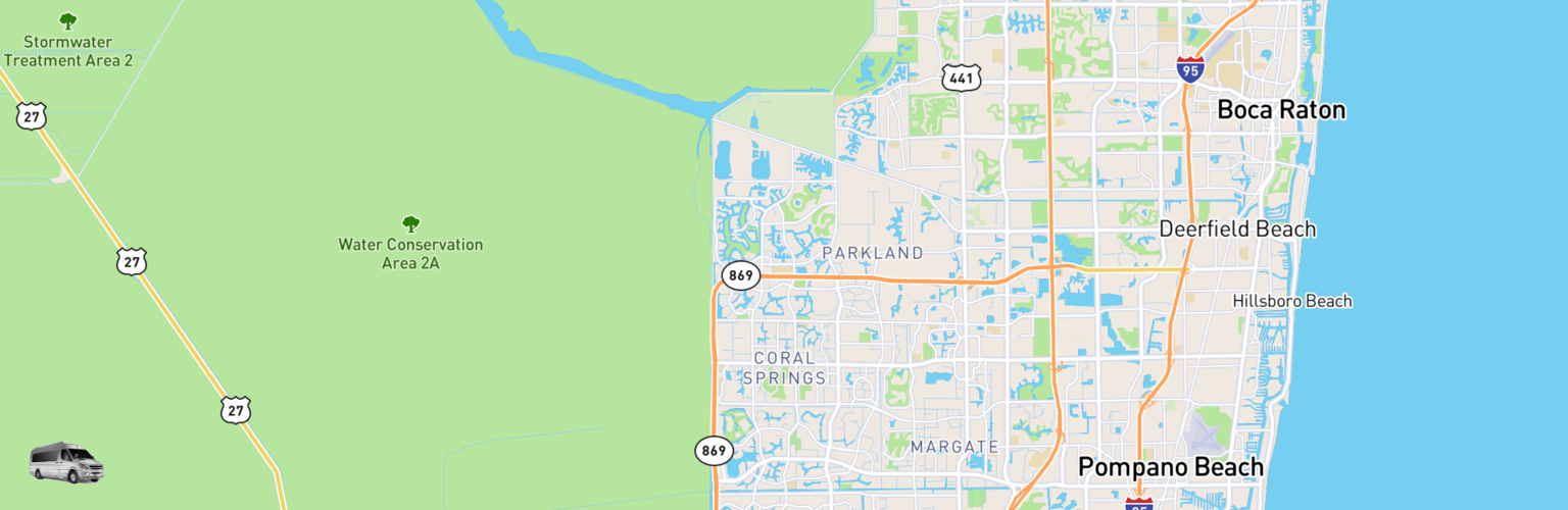 Class B RV Rentals Map Coral Springs, FL