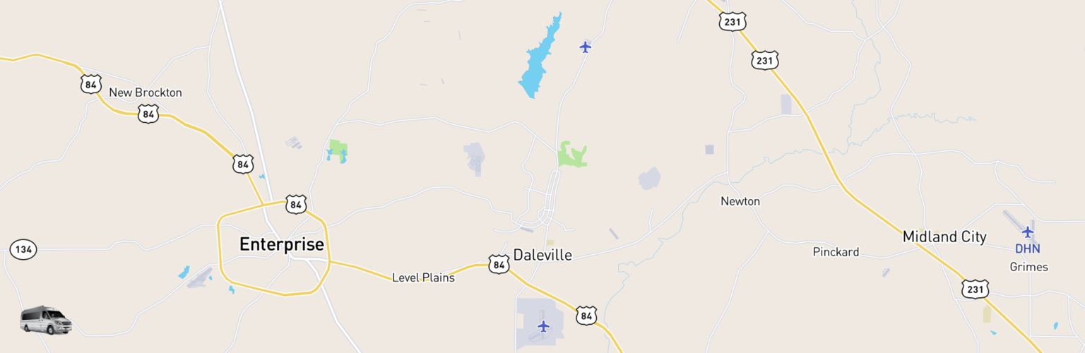 Class B RV Rentals Map Daleville, AL