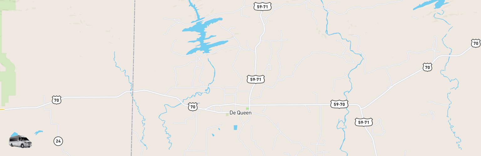 Class B RV Rentals Map De Queen, AR