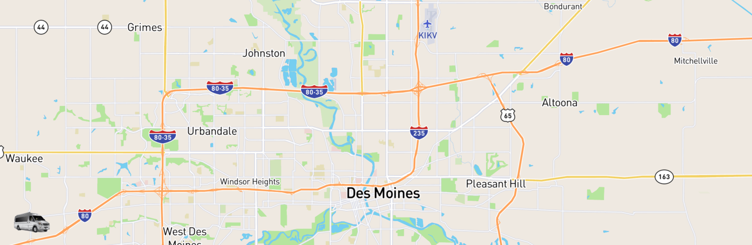 Class B RV Rentals Map Des Moines, IA