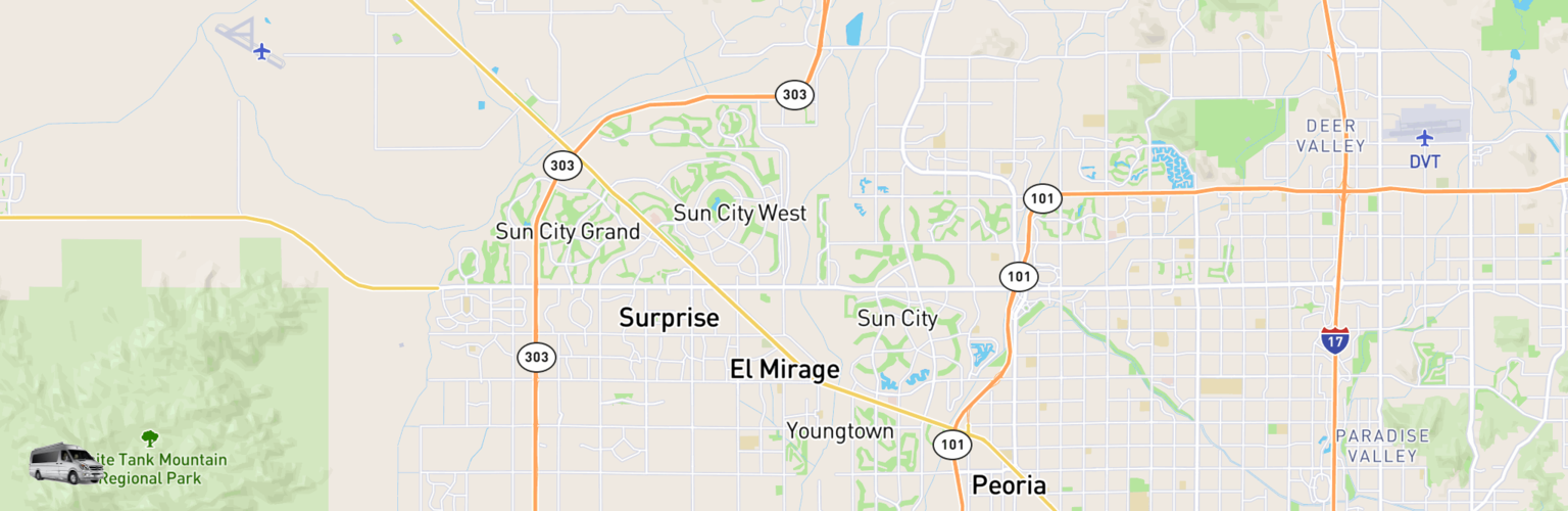 Class B RV Rentals Map El Mirage, AZ