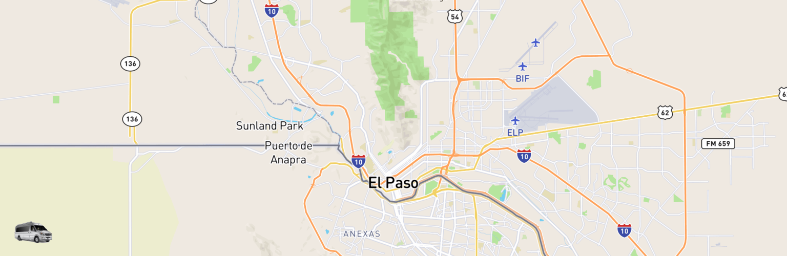 Class B RV Rentals Map El Paso, TX
