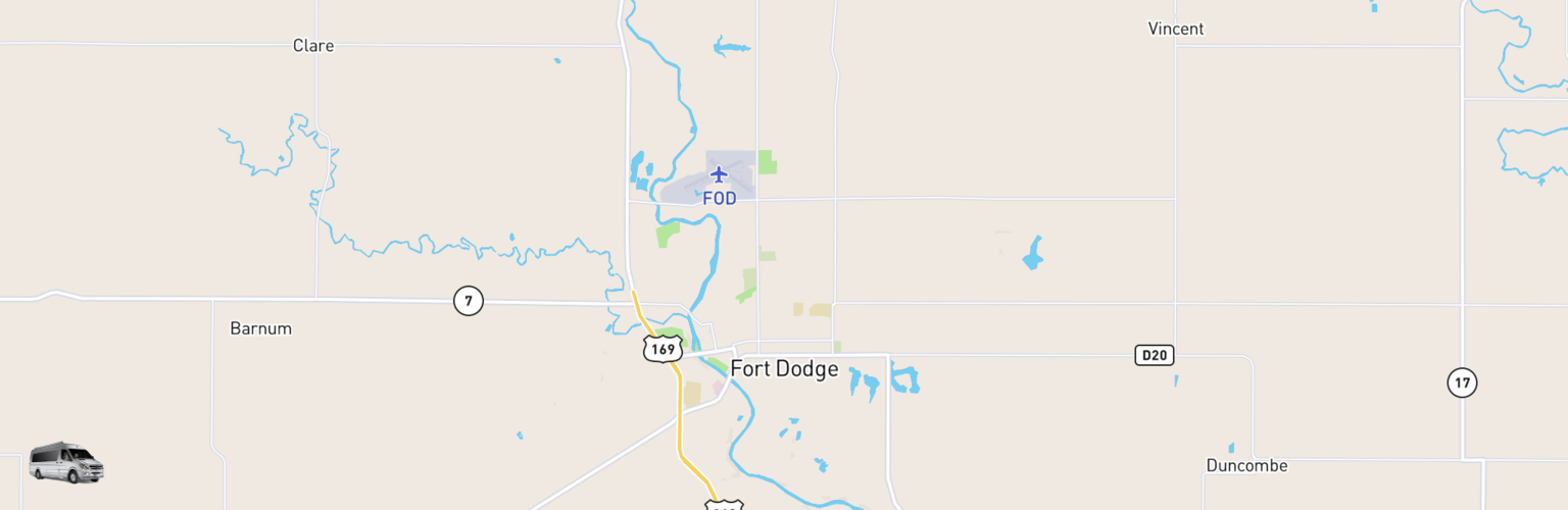 Class B RV Rentals Map Fort Dodge, IA