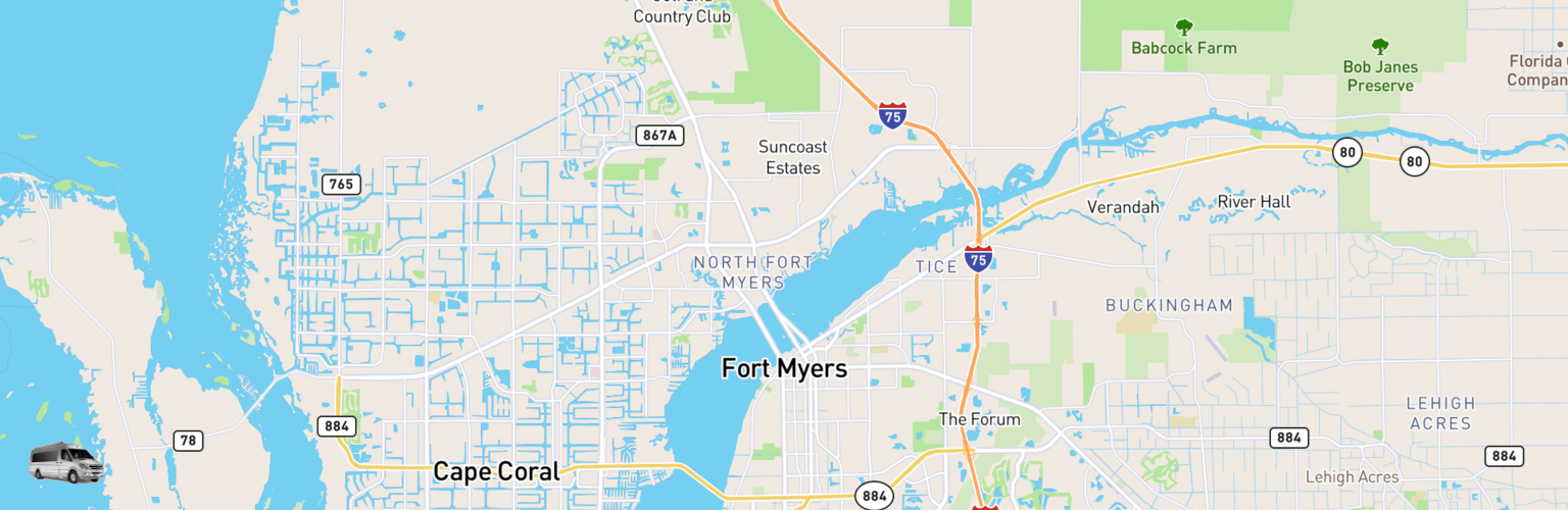 Class B RV Rentals Map Fort Myers, FL