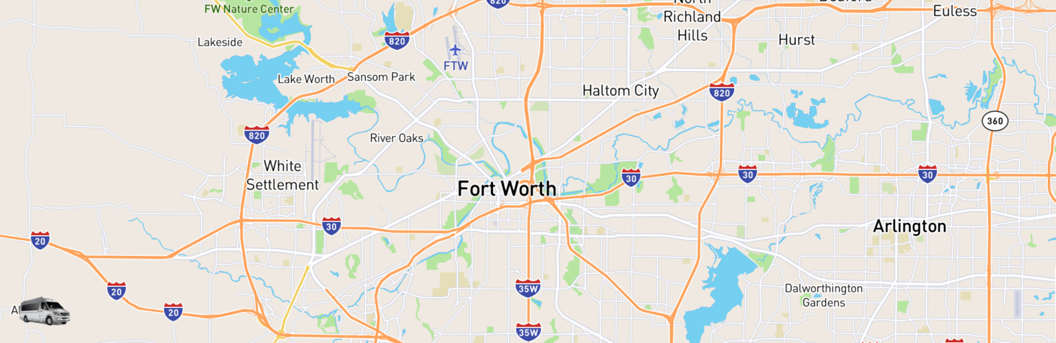 Class B RV Rentals Map Fort Worth, TX