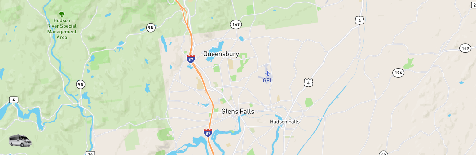 Class B RV Rentals Map Glens Falls, NY
