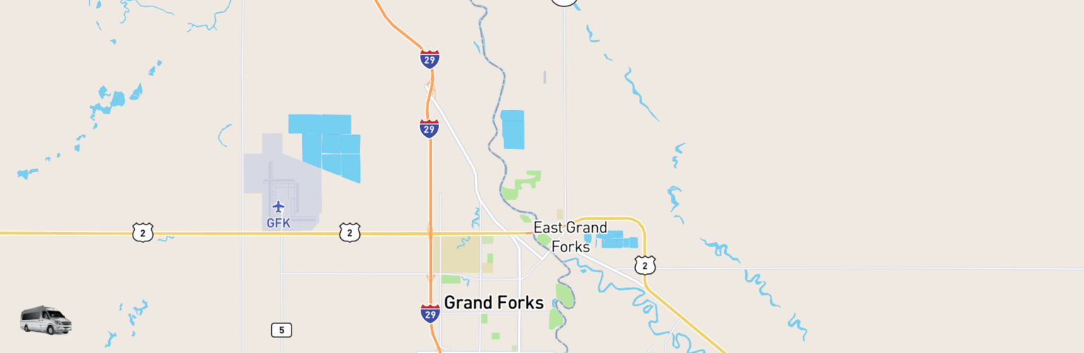 Class B RV Rentals Map Grand Forks, ND