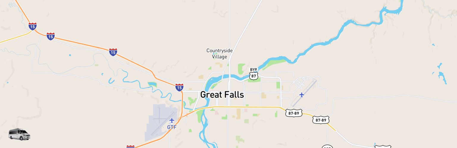 Class B RV Rentals Map Great Falls, MT