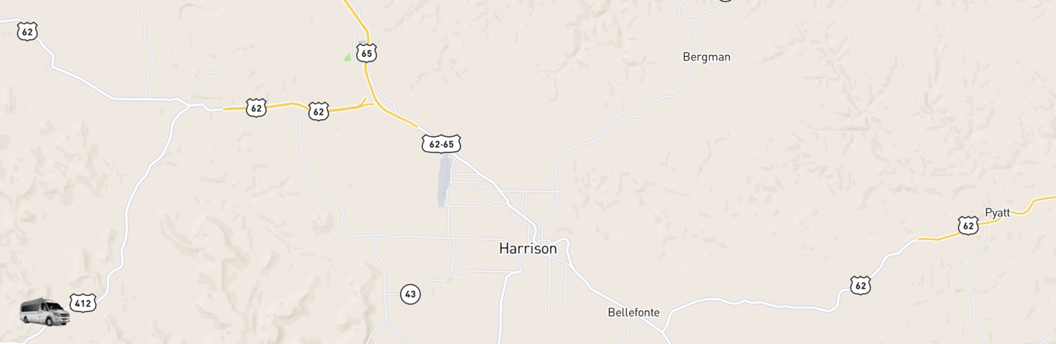 Class B RV Rentals Map Harrison, AR