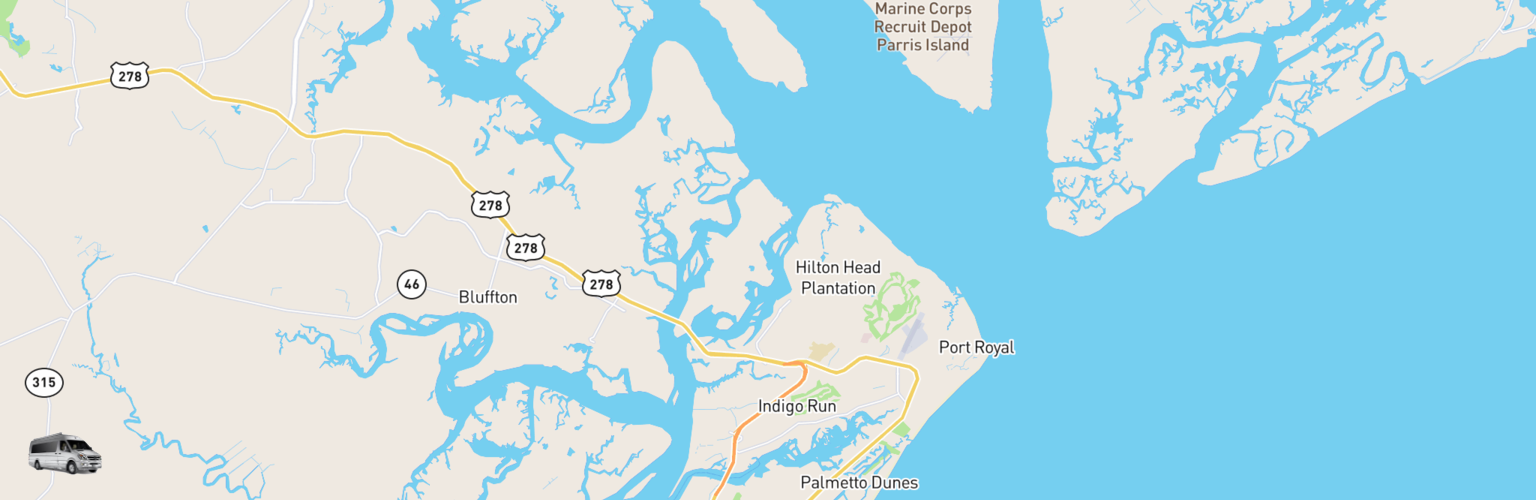 Class B RV Rentals Map Hilton Head, SC