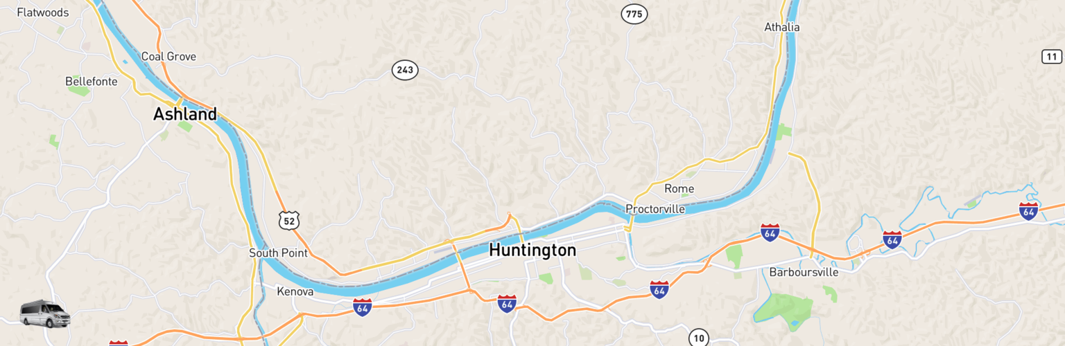 Class B RV Rentals Map Huntington, WV