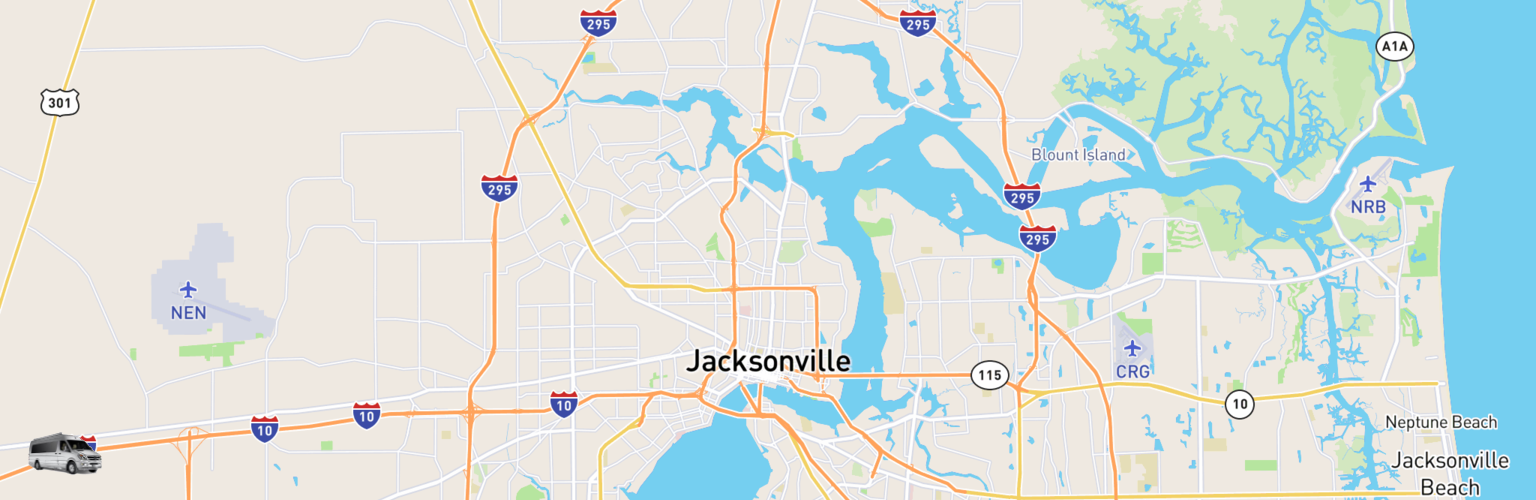 Class B RV Rentals Map Jacksonville, FL