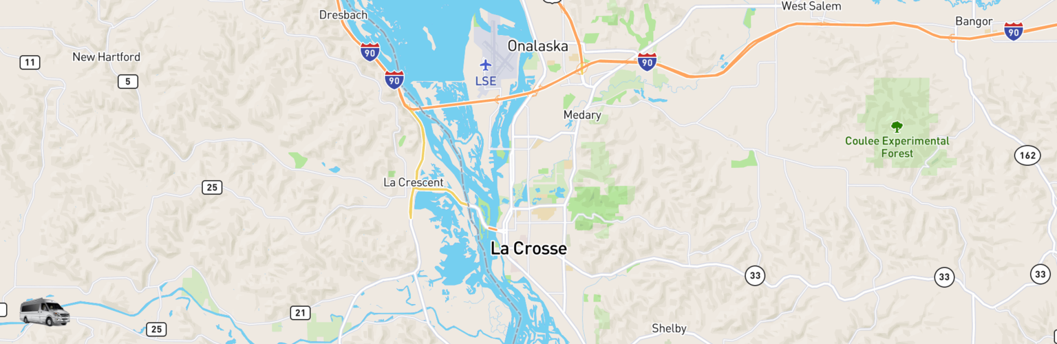 Class B RV Rentals Map La Crosse, WI