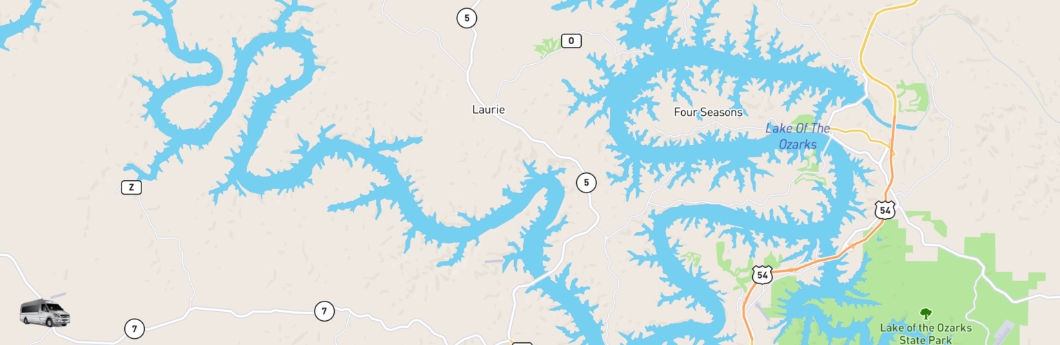 Class B RV Rentals Map Lake Of The Ozarks, MO