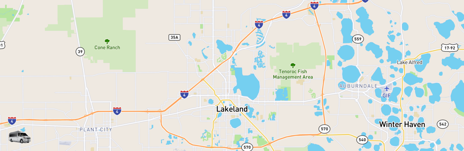 Class B RV Rentals Map Lakeland, FL