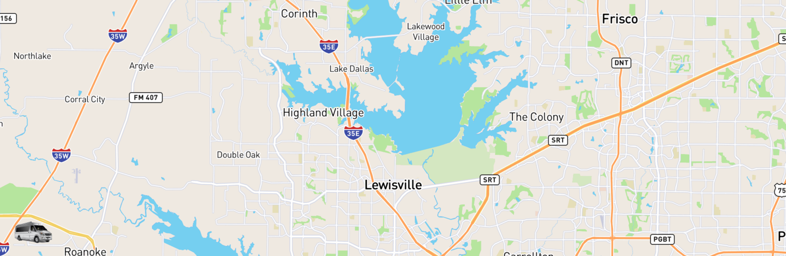 Class B RV Rentals Map Lewisville, TX