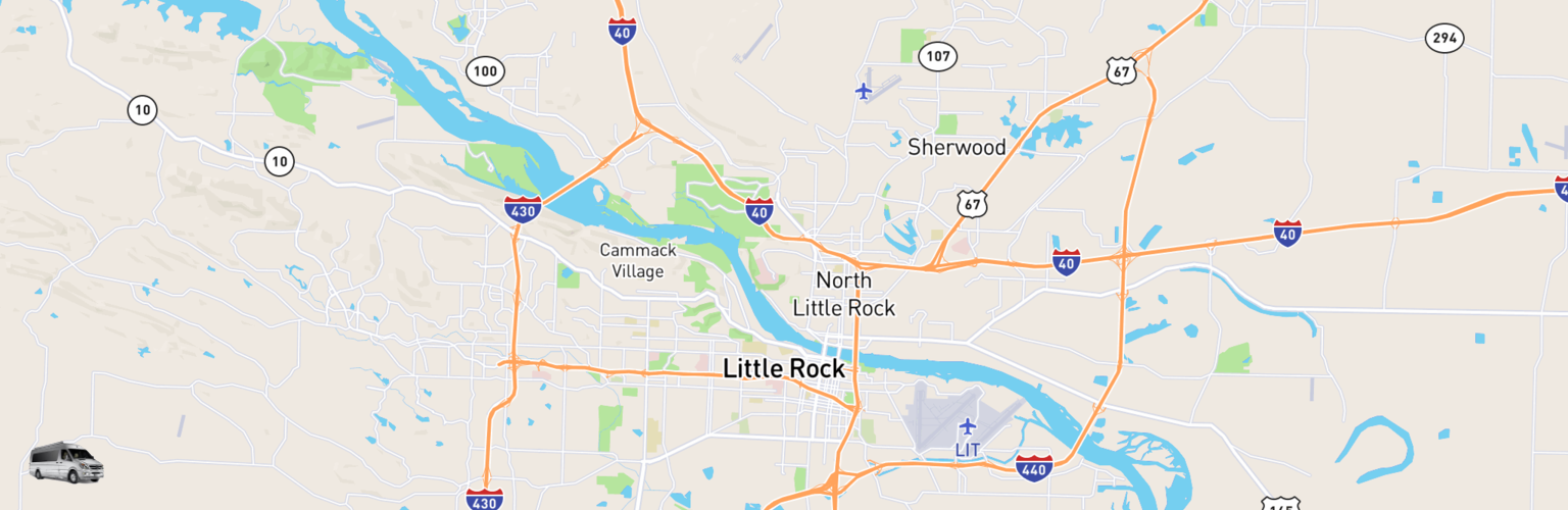 Class B RV Rentals Map Little Rock, AR