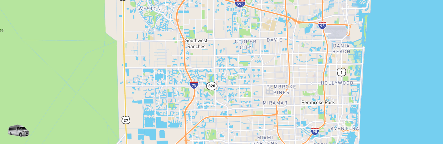 Class B RV Rentals Map Miramar, FL