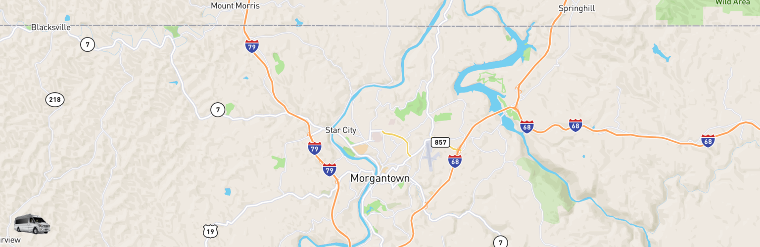 Class B RV Rentals Map Morgantown, WV