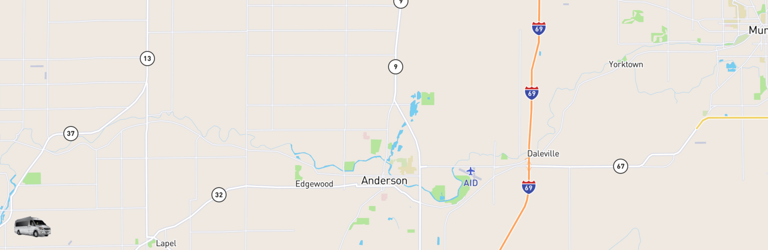 Class B RV Rentals Map Muncie Anderson, IN